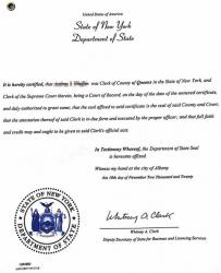 中國人在美國辦理授權委托書公證認證樣本