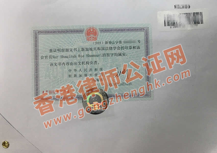 新加坡無犯罪記錄證明公證認(rèn)證樣本