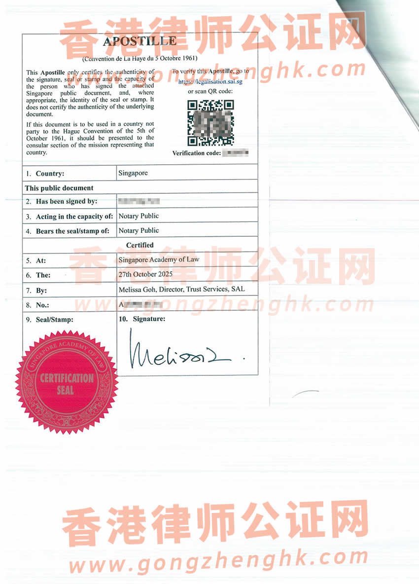 新加坡護(hù)照和原中國身份證是同一人證明聲明公證海牙認(rèn)證參考樣本